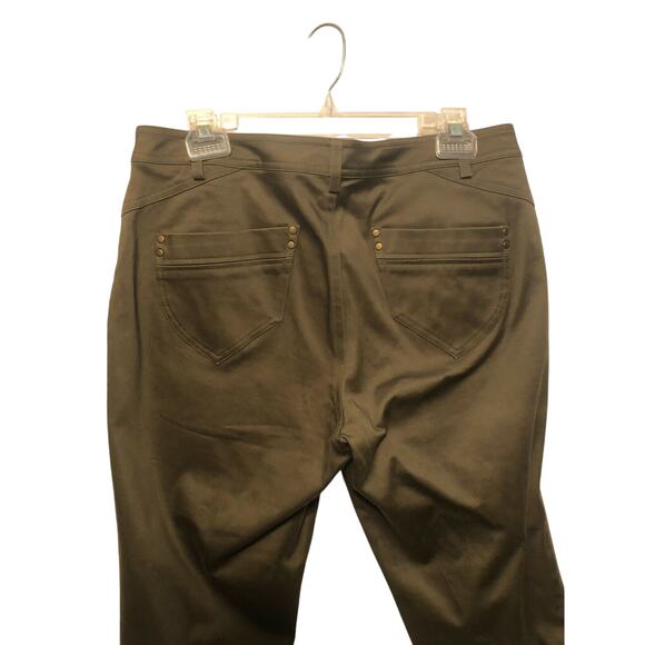 Cache Stretch Crop Pant Stretch Olive Green 5" Ankle Zipper 8/10/12 - Picture 3 of 6